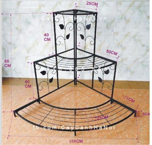 Kệ sắt đặt góc 3 tầng