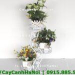 Kệ sắt chữ S 3 tầng để chậu hoa