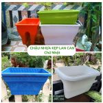 Chậu Nhựa Kẹp Lan Can Chữ Nhật