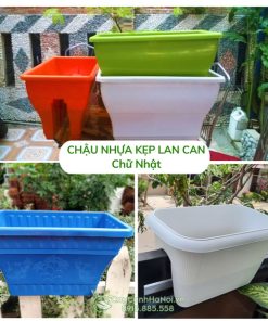 Chậu nhựa kẹp ban công chữ nhật