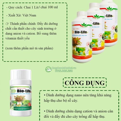 Phân loại dung dịch thủy cảnh Bio Life