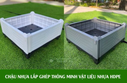 Chậu nhựa lắp ghép thông minh vật liệu nhựa HDPE