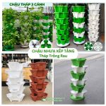 Chậu Nhựa Xếp Tầng Tháp Trồng Rau