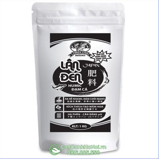 Chiếc phân bón lân đen humic đạm cá Nhật vào túi 1 kg