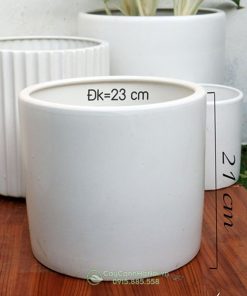 Chậu trụ trắng sứ Bát Tràng DK 23CM