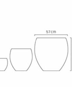 Bình hoa composite Esteras Almelo trồng cây cảnh màu đá đen