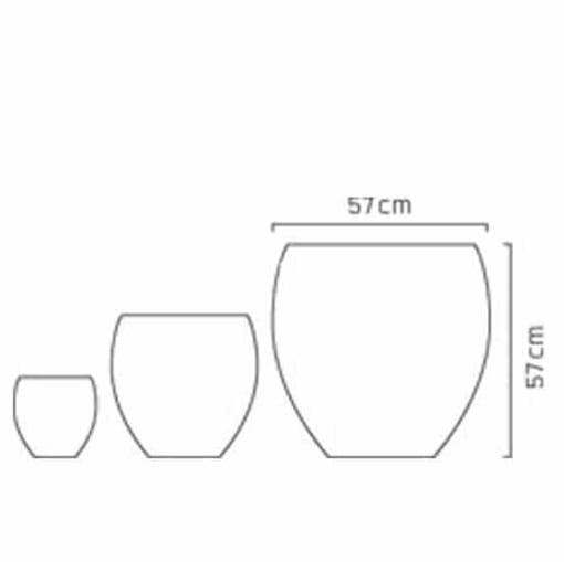 Bình hoa composite Esteras Almelo trồng cây cảnh màu đá đen