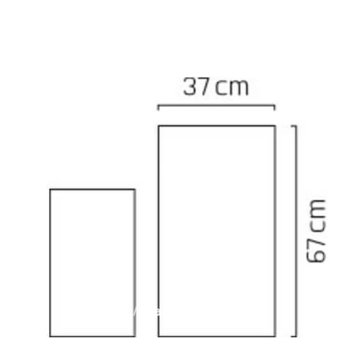 Chậu cây cảnh composite Esteras Dundee trụ vuông màu chì