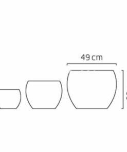 Chậu hoa Composite Esteras HEERLE hình bom vân đá