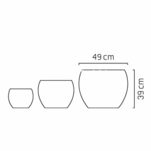 Chậu hoa Composite Esteras HEERLE hình bom vân đá