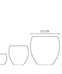 Chậu hoa nhựa Composite Esteras ALMELO màu vân đá