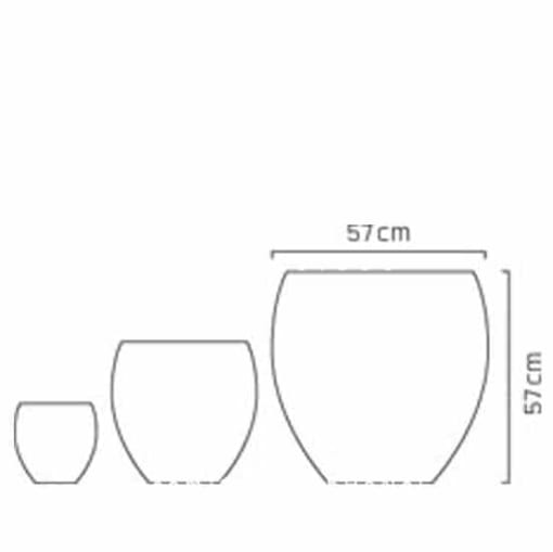 Chậu hoa nhựa Composite Esteras ALMELO màu vân đá